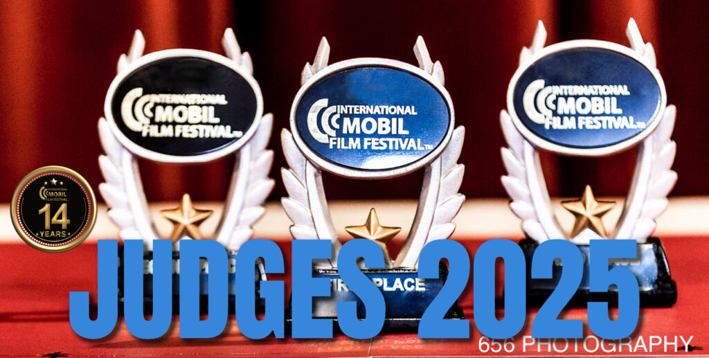 Three trophies with festival logo and text: Judges 2025.